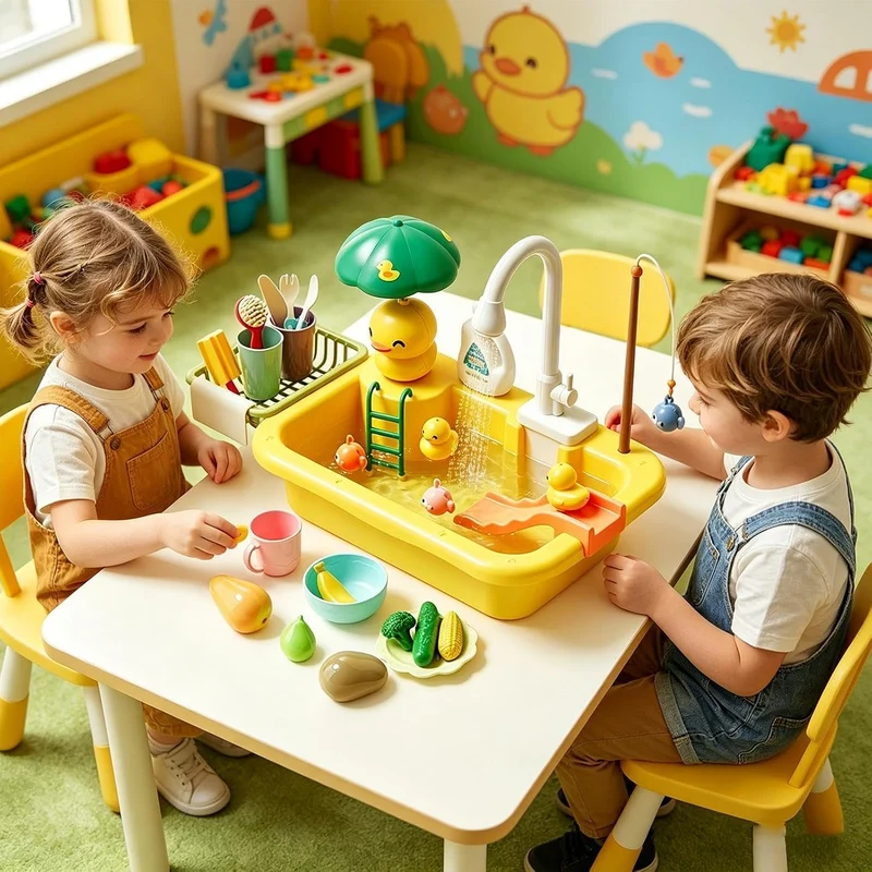 Generisch Wasserspieltisch,Outdoor-Spielzeug | Küchen Spielspüle Spielzeug,für, Mädchen, Vorschulkin