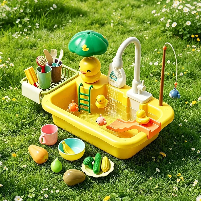 Generisch Wasserspieltisch,Outdoor-Spielzeug | Küchen Spielspüle Spielzeug,für, Mädchen, Vorschulkin