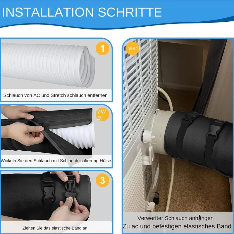 Tragbare Klimaanlagenschläuche Isolierhülle, Isolierte Klimaanlagenschlauchhülle, Portable Air Condi