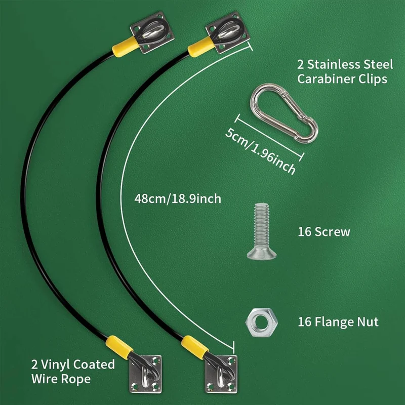 Bear Proof Garbage Can Lock 2PCS Rubber Coated Twisted Wire Rope Lock Kit