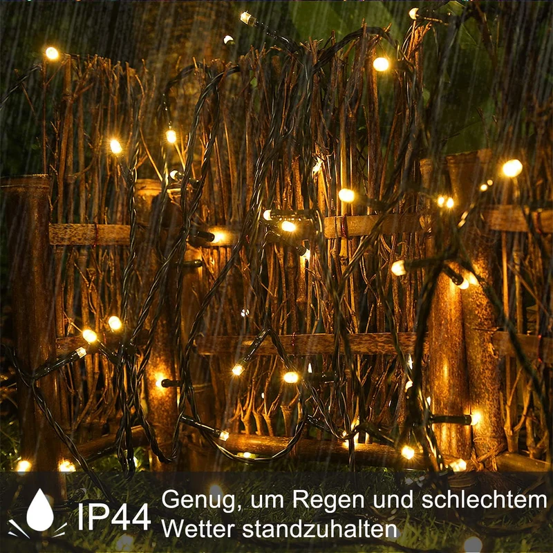 UISEBRT LED Lichterkette Aussen 30M 300Led, Weihnachtsbeleuchtung für Aussen und Innen mit 8 Modi IP
