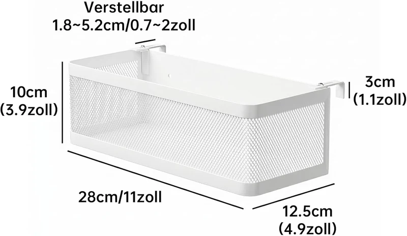Bettablage zum Einhängen, Bett Organizer für Schlafzimmer & Wohnheim, Gross Weiss 28 × 12,5 × 10 cm,