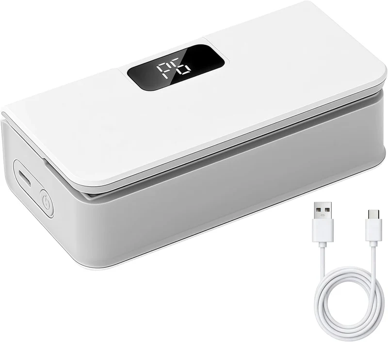 Mini Folienschweissgerät USB-C Aufladbar, 2 in 1 Tütenverschweisser mit Cutter, 6 Verstellbaren Gäng
