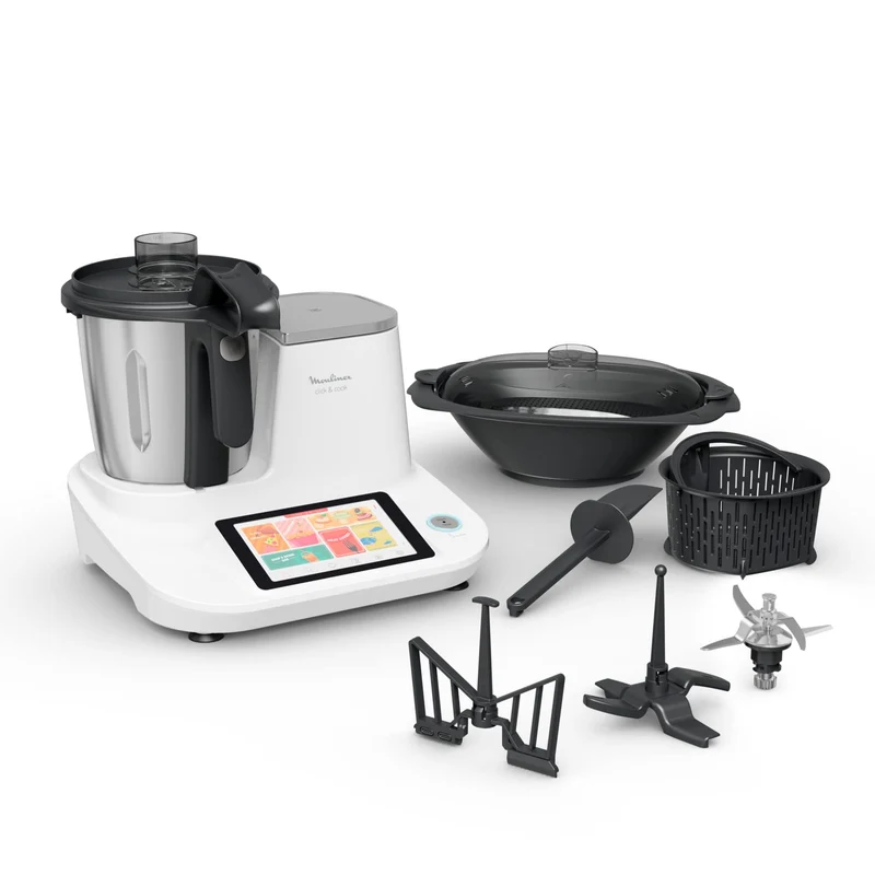 Moulinex Click & Cook Küchenmaschine mit integrierter Küchenwaage, Leistung 1400 W, Fassungsvermögen