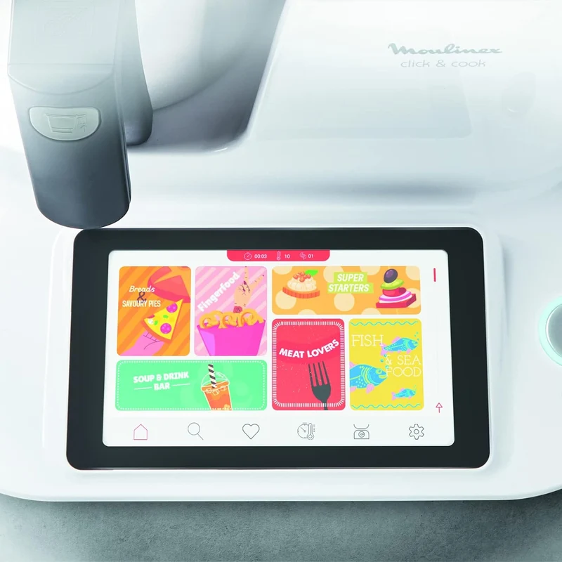 Moulinex Click & Cook Küchenmaschine mit integrierter Küchenwaage, Leistung 1400 W, Fassungsvermögen