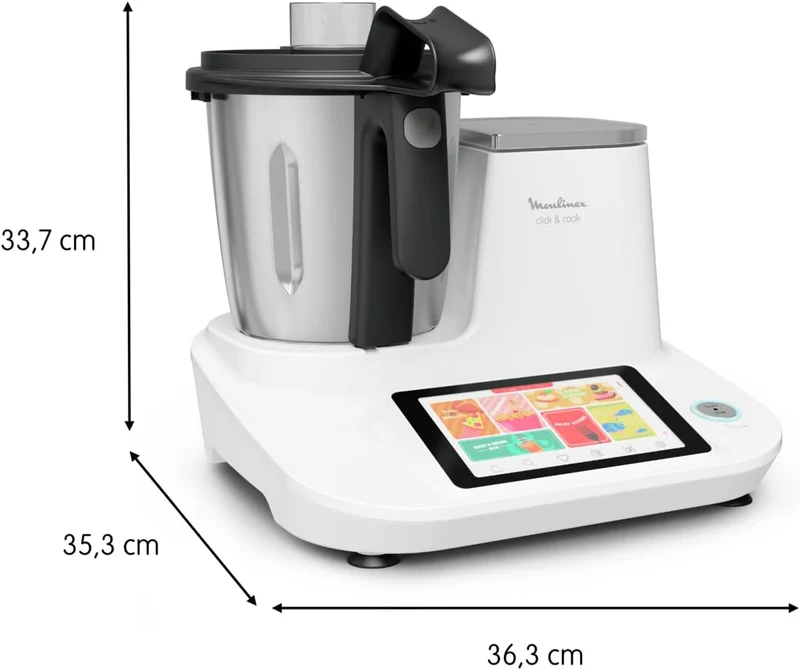 Moulinex Click & Cook Küchenmaschine mit integrierter Küchenwaage, Leistung 1400 W, Fassungsvermögen
