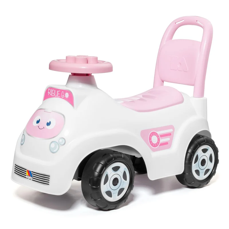 MOLTÓ | RIBLIE GO Lauflernwagen Rose mit 10 Blöcken | 2 in 1 Lauflernwagen und Aufsitzfahrzeug | För