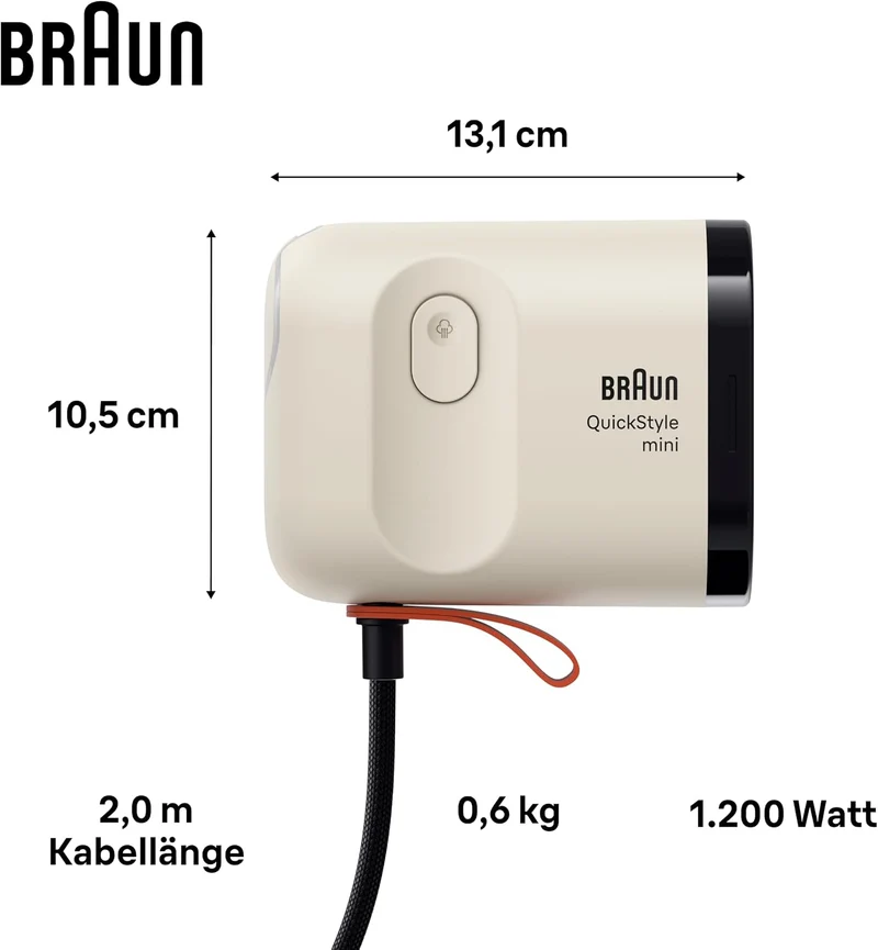 Braun QuickStyle mini - Dampfglätter, bis zu 20 g/min Dampfleistung, Beige, Beige
