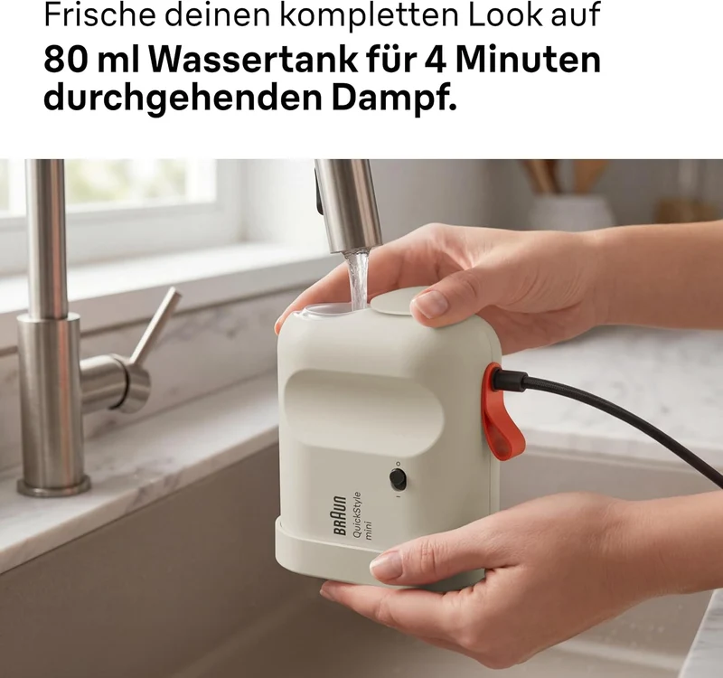 Braun QuickStyle mini - Dampfglätter, bis zu 20 g/min Dampfleistung, Beige, Beige