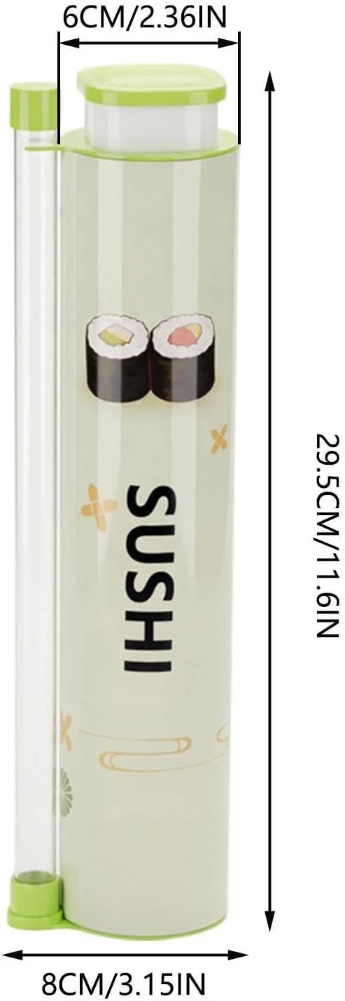 Sushi Maker Antihaft mit Schiebestange, oberem Sossenbehälter, Zubereitung | Reisballformer Sushi-Ro