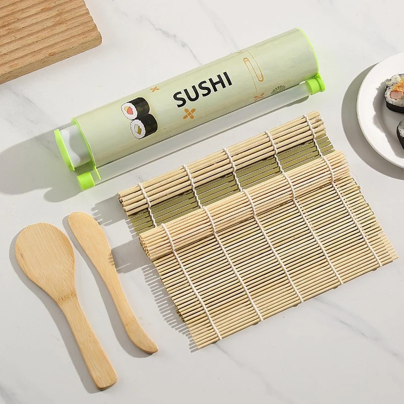 Sushi Maker Antihaft mit Schiebestange, oberem Sossenbehälter, Zubereitung | Reisballformer Sushi-Ro