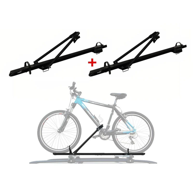 OMAC Dachfahrradträger bis 17 kg Aluminium Schwarz 2tlg Set