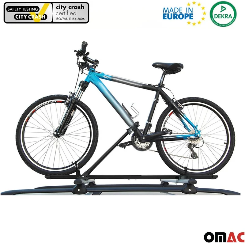 OMAC Dachfahrradträger bis 17 kg Aluminium Schwarz 2tlg Set
