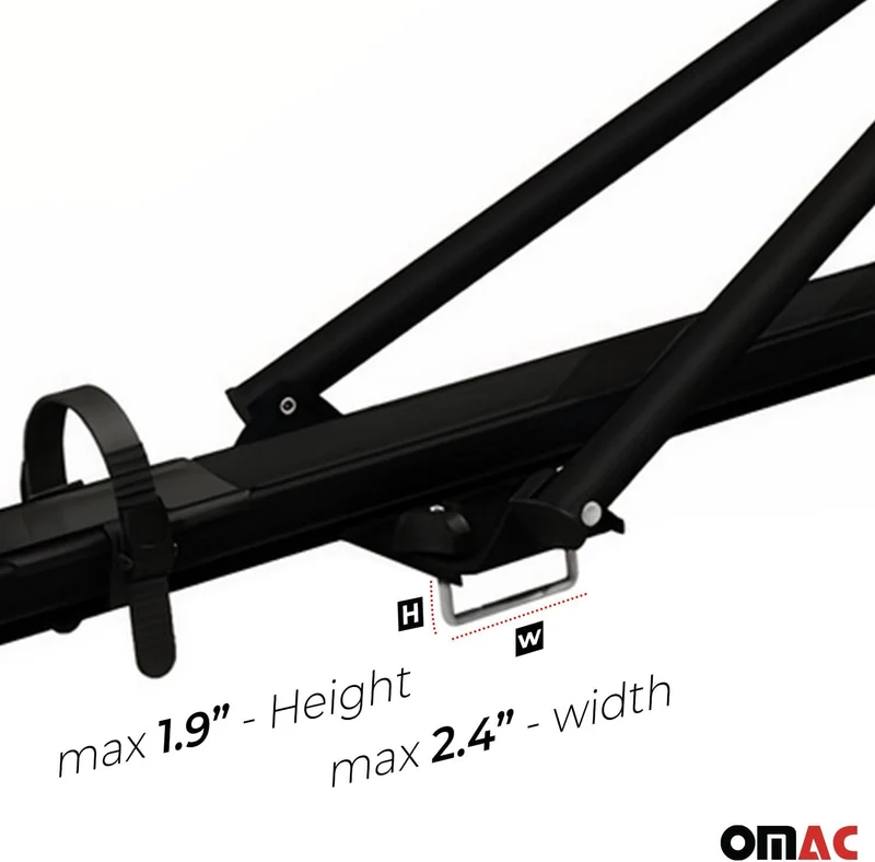 OMAC Dachfahrradträger bis 17 kg Aluminium Schwarz 2tlg Set