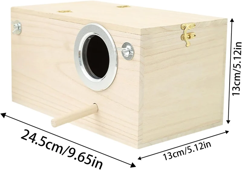 Vogel-Nistkasten Holzhaus aus Naturholz | Vogelbrutkasten 24,5x13x13 cm für Finken Kakadus Nymphensi