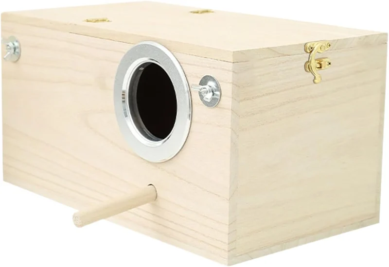 Vogel-Nistkasten Holzhaus aus Naturholz | Vogelbrutkasten 24,5x13x13 cm für Finken Kakadus Nymphensi