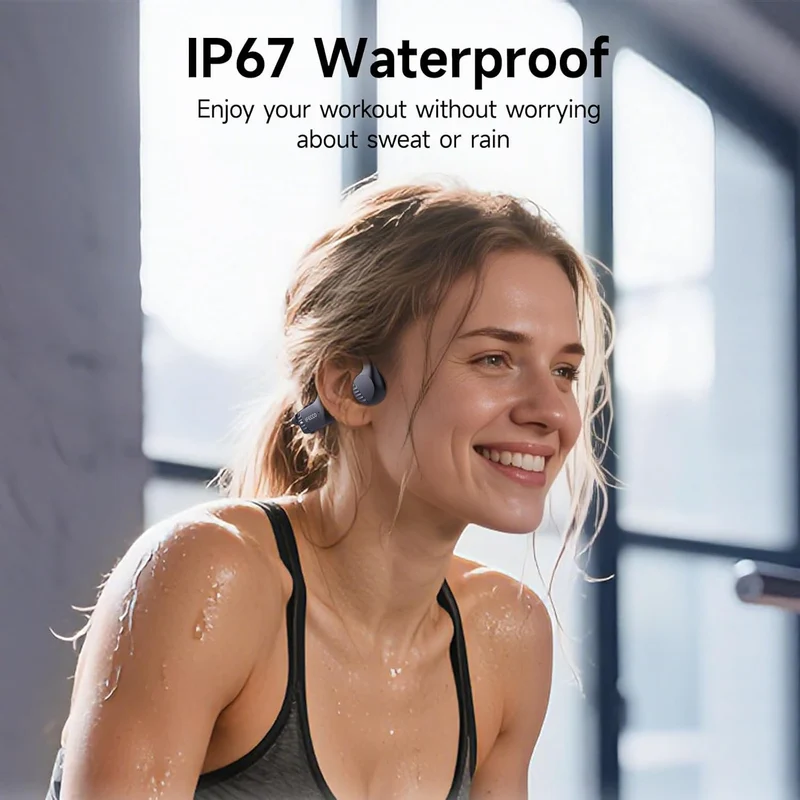 IFECCO Knochenschall Kopfhörer Bluetooth 6.0 für Fitness Radfahren | IP67 Wasserdichte Open Ear Kopf