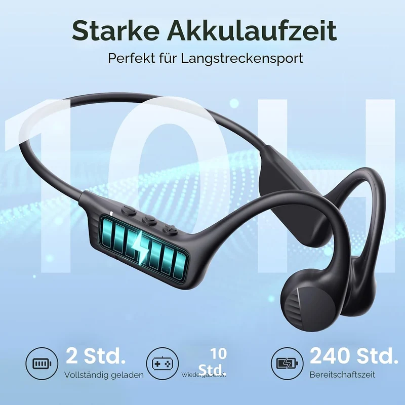 IFECCO Knochenschall Kopfhörer Bluetooth 6.0 für Fitness Radfahren | IP67 Wasserdichte Open Ear Kopf