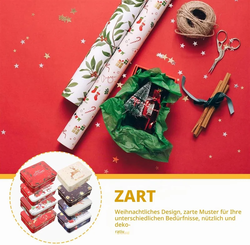 Angoily 8 Stk Geschenkbox Aus Keksdose Aufbewahrungsbehälter Für Süssigkeiten Weihnachtsbonbonglas K