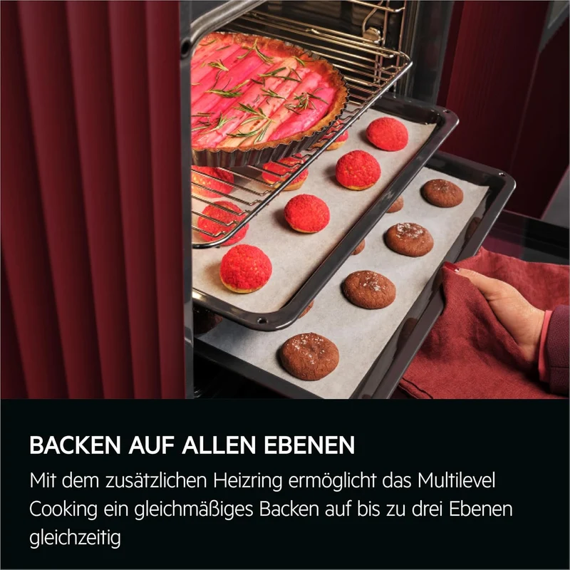 AEG Standherd mit Glaskeramik-Kochfeld, 50cm, A, 1 Paar Teleskopschienen, Bräterzone, Mehrkreiskochz
