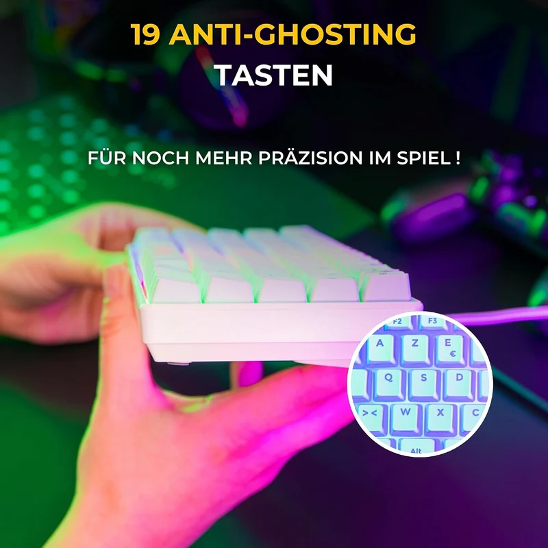 The G-Lab Combo Hydrogen - Set Gaming-Tastatur und Maus Weiss QWERTZ DE | Gaming-Tastatur + Gaming-M