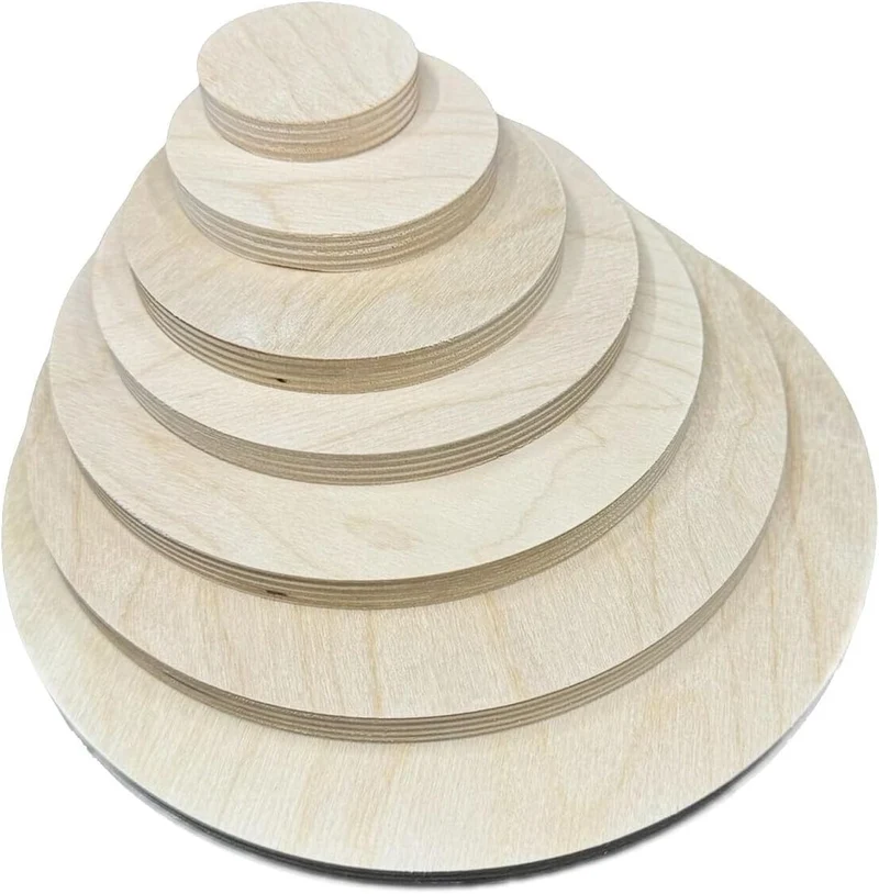 AtHaus Sperrholzplatte Zuschnitt Rund - Ø 175 mm, 8 mm stark, 20 Stück, Kreiszuschnitt Perfektes Spe