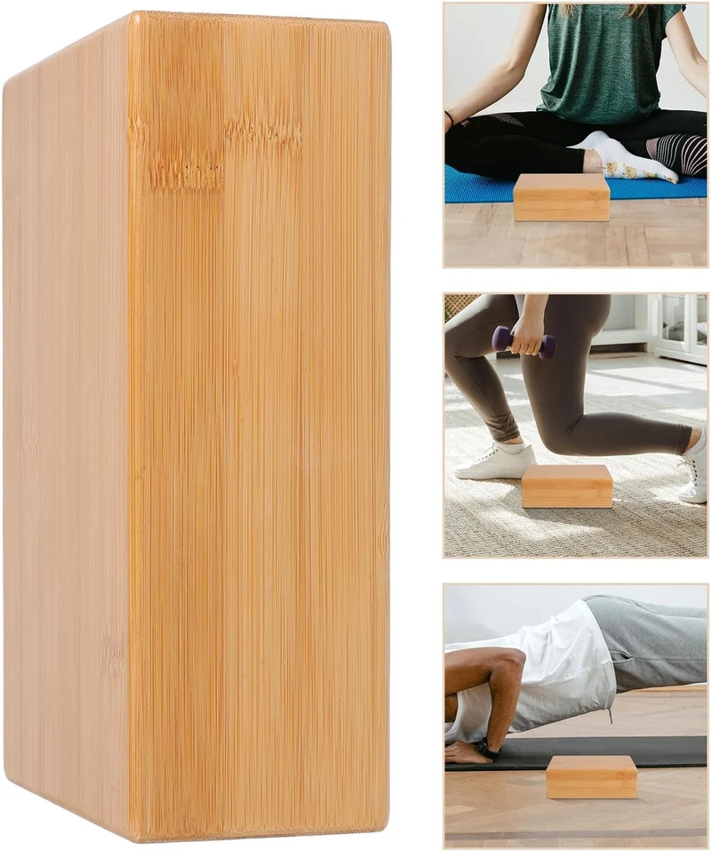 Tragbarer Yogablöcke aus Bambus mit glatter Oberfläche, passend für Yoga Übungen und Fitnessgeräte f