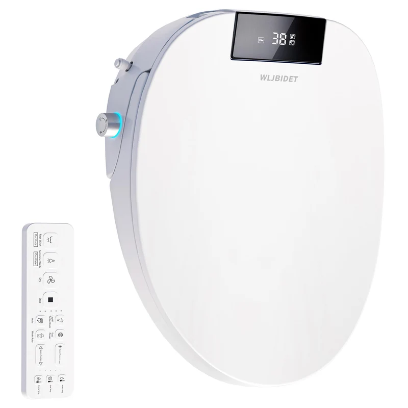 WLJBIDET Bidet Toilettensitz mit Fernbedienung, Elektronisch Beheizbarer Dusch WC Aufsatz mit Einste