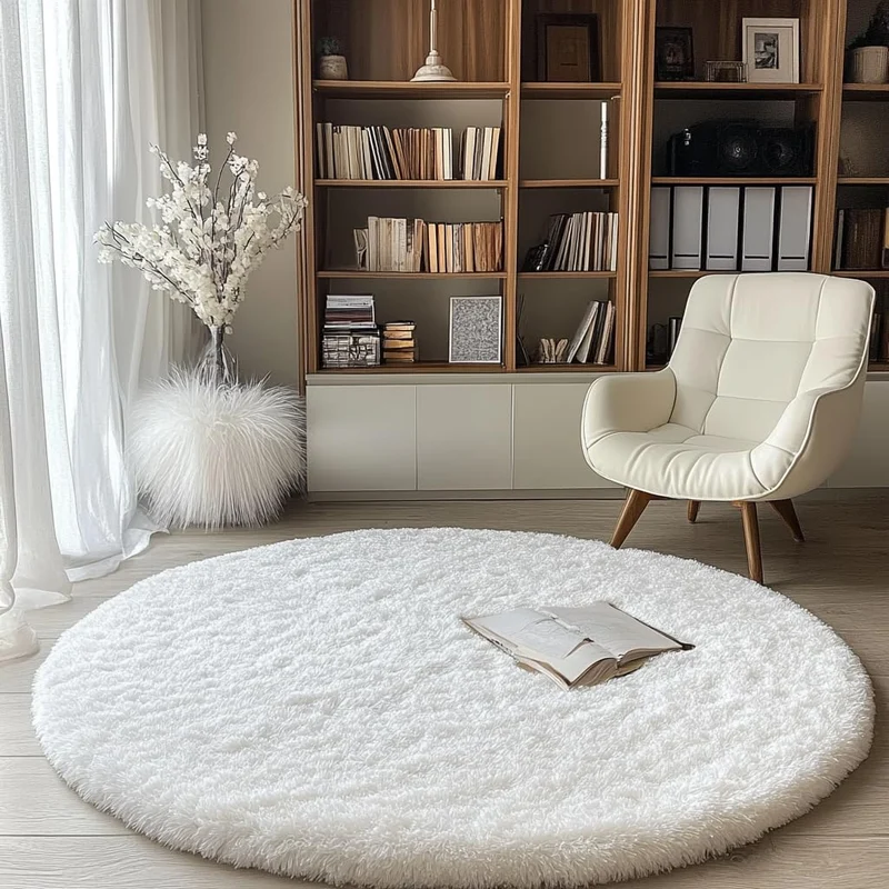 Teppich Rund Teppich Wohnzimmer Hochflor Teppiche Langflor Wohnzimmerteppich für Wohnzimmer Flauschi