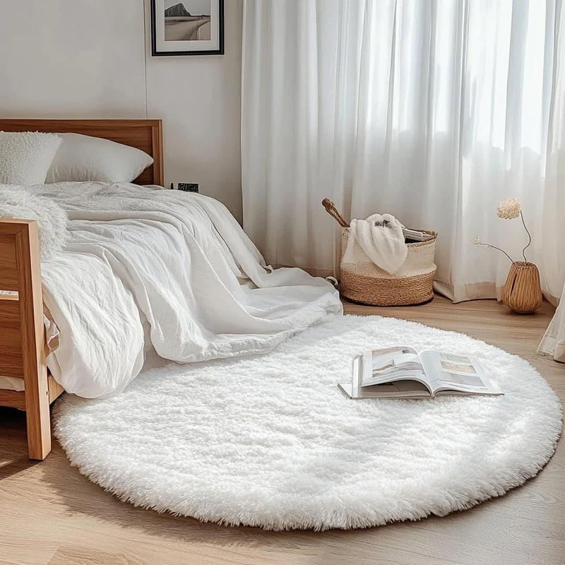 Teppich Rund Teppich Wohnzimmer Hochflor Teppiche Langflor Wohnzimmerteppich für Wohnzimmer Flauschi
