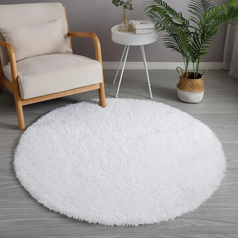 Teppich Rund Teppich Wohnzimmer Hochflor Teppiche Langflor Wohnzimmerteppich für Wohnzimmer Flauschi
