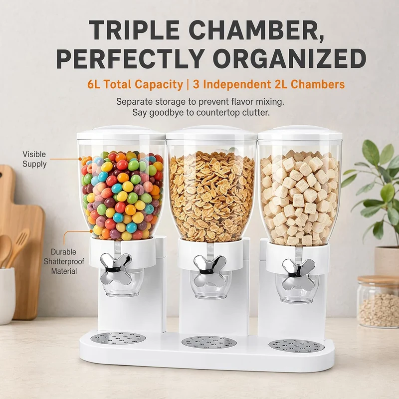 Cereal Dispenser Countertop 2L (A Triple 6L), A Triple 6l
