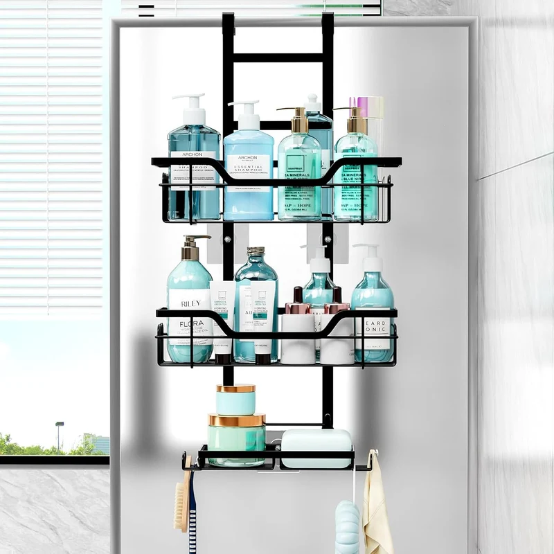 Duschablage zum Hängen ohne Bohren - 3 Stöckiges Badezimmer Organizer Shampoo Halterung für Dusche H