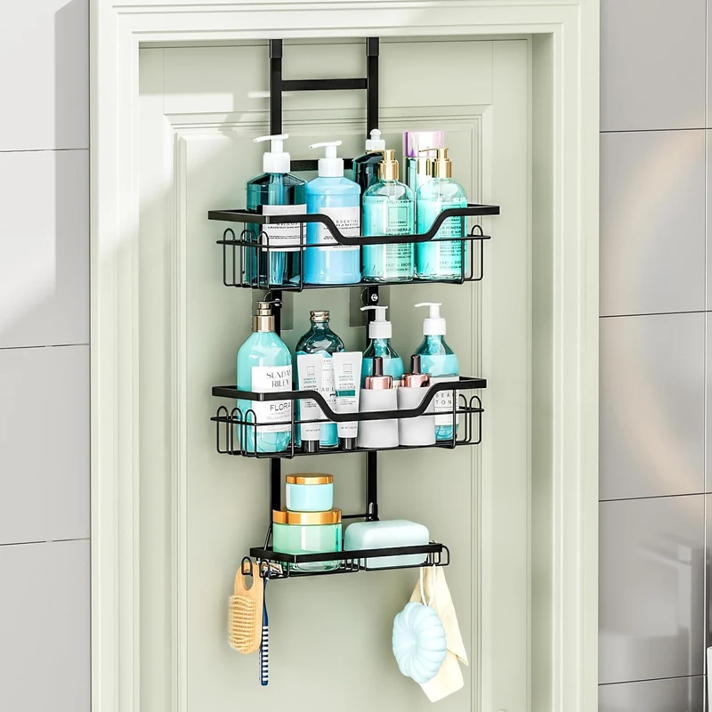 Duschablage zum Hängen ohne Bohren - 3 Stöckiges Badezimmer Organizer Shampoo Halterung für Dusche H