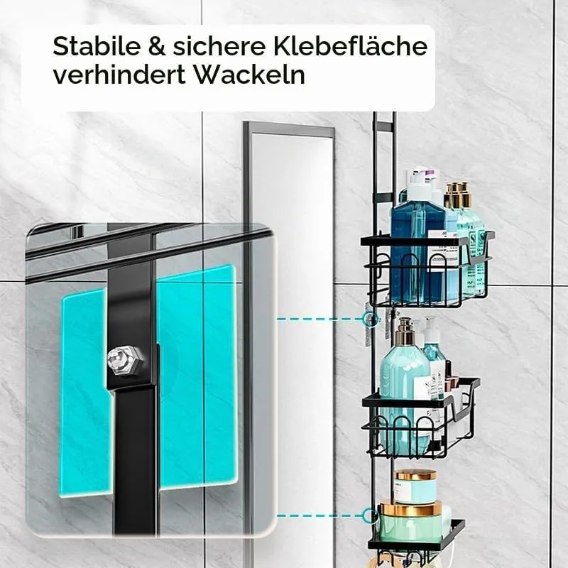 Duschablage zum Hängen ohne Bohren - 3 Stöckiges Badezimmer Organizer Shampoo Halterung für Dusche H