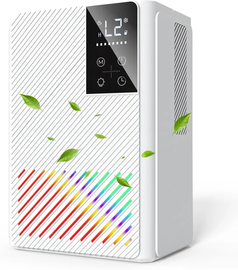 Luftentfeuchter Elektrisch, Ultra Leiser Raumentfeuchter, 2.5L Luftentfeuchter mit LED Display, Auto