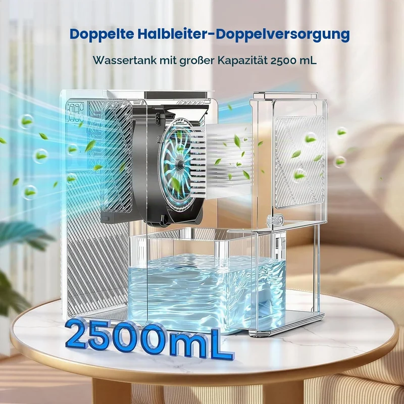 Luftentfeuchter Elektrisch, Ultra Leiser Raumentfeuchter, 2.5L Luftentfeuchter mit LED Display, Auto