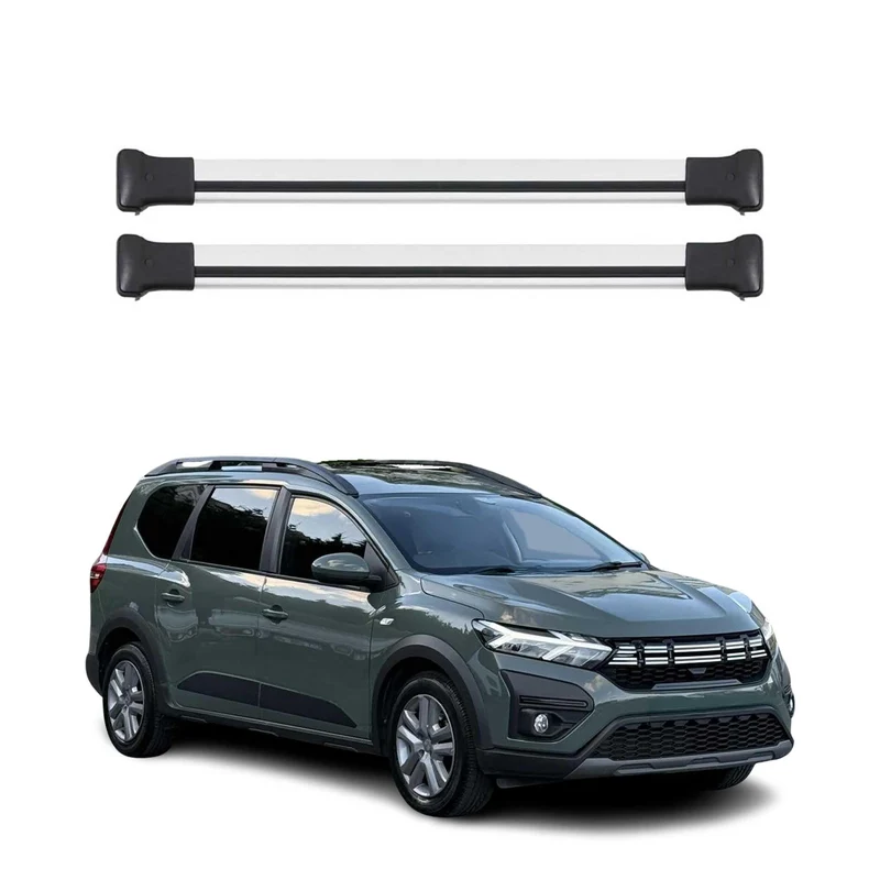 OMAC Aluminium Dachträger Querträger für Dacia Jogger 2022-2026 – Max. 75 kg – 2 Stangen Silber