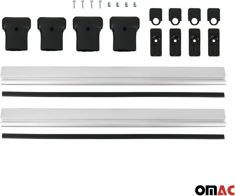OMAC Aluminium Dachträger Querträger für Dacia Jogger 2022-2026 – Max. 75 kg – 2 Stangen Silber
