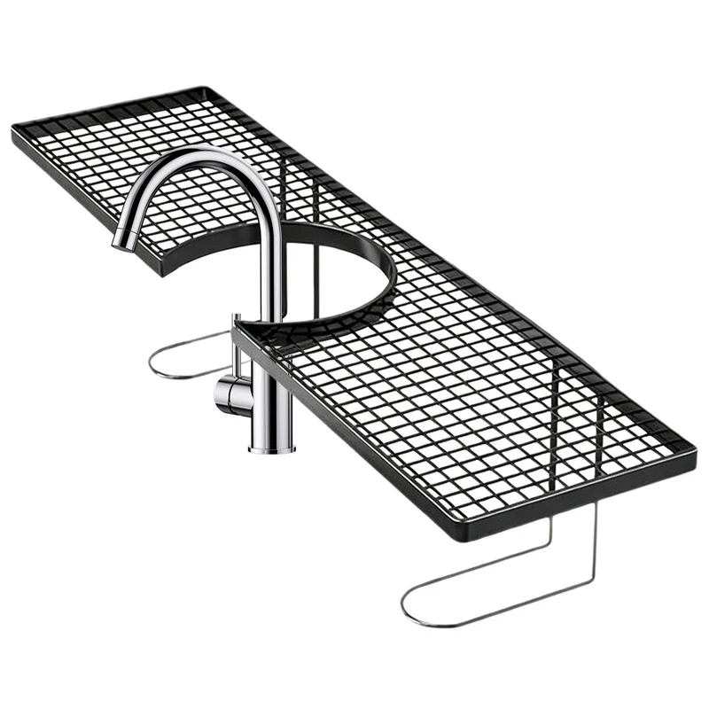 Waschbecken-Wasserhahn-Aufbewahrung, kein Bohren, Ablaufregal, über der Spüle, für Zuhause, Wohnung,
