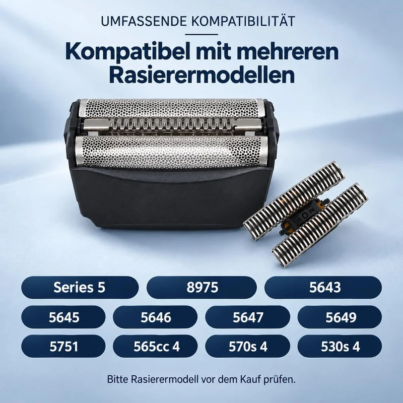 Ersatzteile Scherkopf Series 5 – 51B Folie+Messer | kompatibel mit Series 5, 8975, 5643, 5645, 5646,