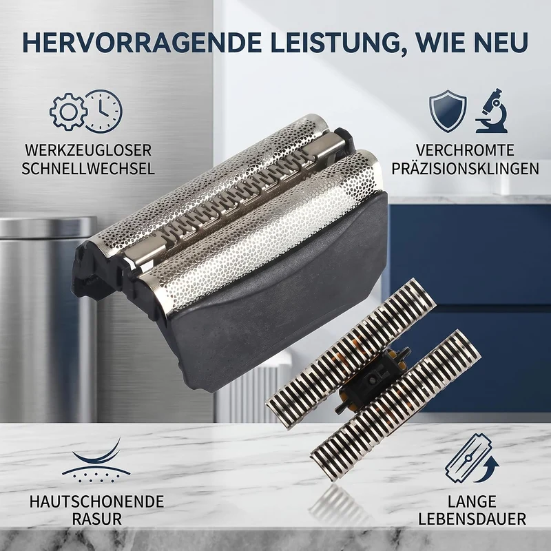 Ersatzteile Scherkopf Series 5 – 51B Folie+Messer | kompatibel mit Series 5, 8975, 5643, 5645, 5646,