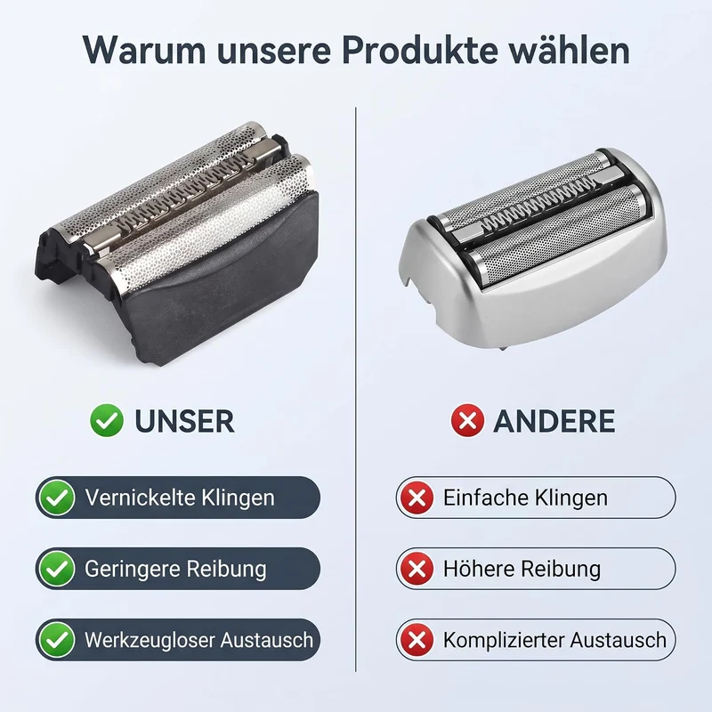 Ersatzteile Scherkopf Series 5 – 51B Folie+Messer | kompatibel mit Series 5, 8975, 5643, 5645, 5646,