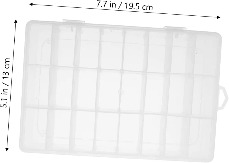 Angoily 2 Stück Ordnungsboxen aus Kunststoff mit 24 Fächern Transparenter Perlenorganisator mit Deck