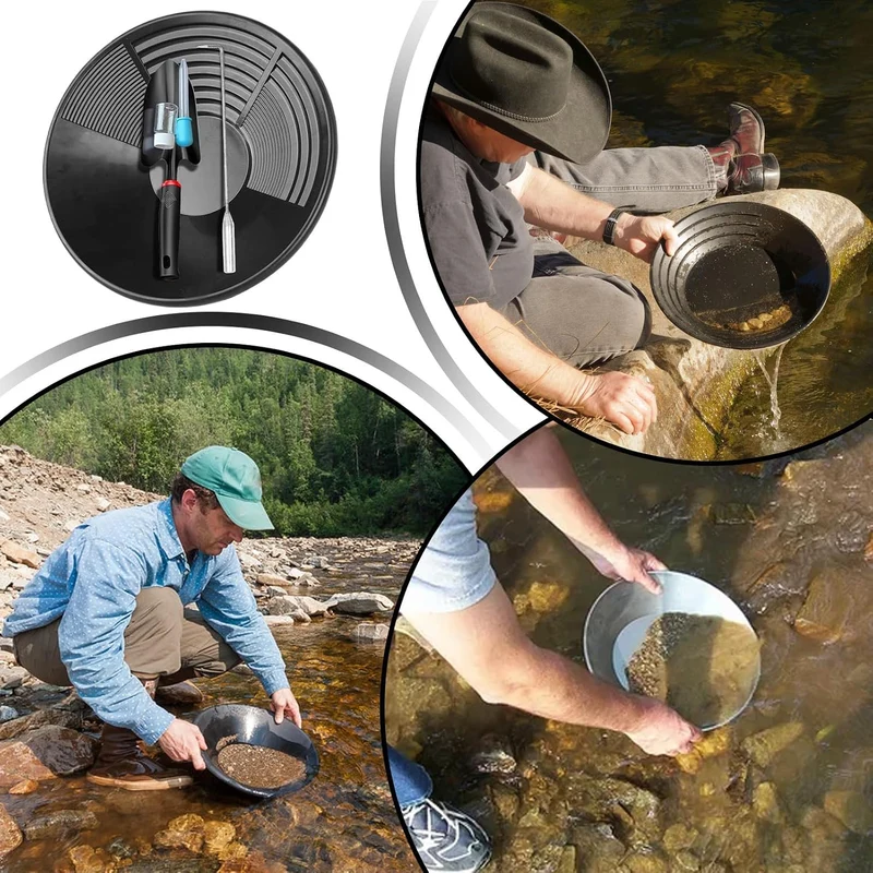 Gold Panning Kit - Komplettes Gold Waschtrog, Prospektionswerkzeug-Set, Outdoor-Abenteuerausrüstung