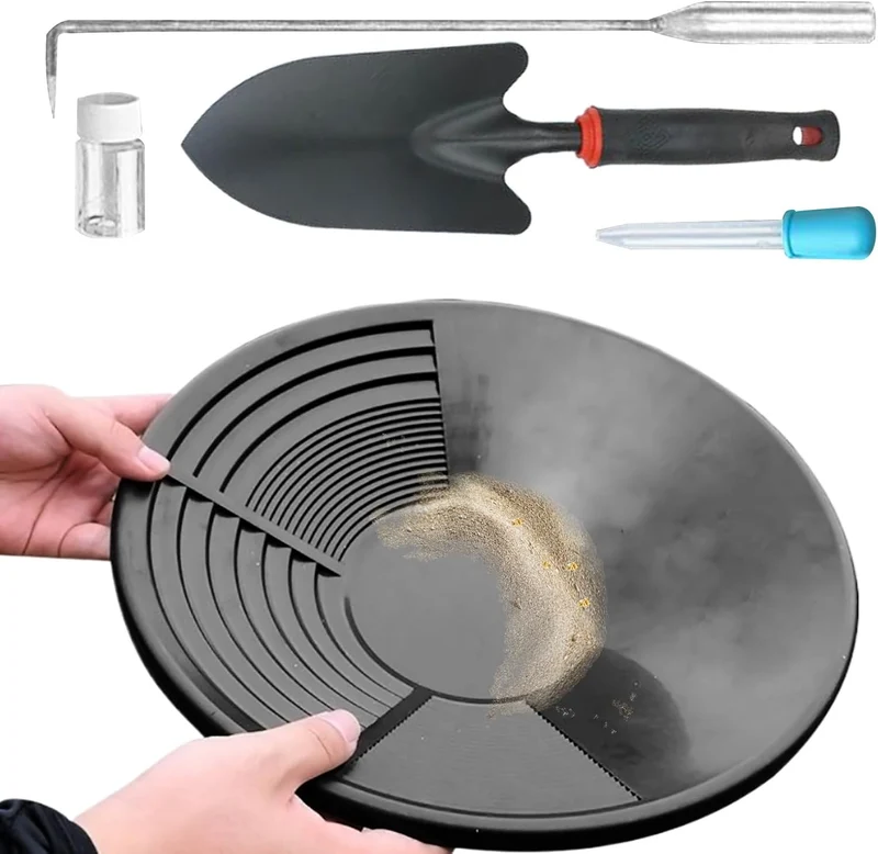 Gold Panning Kit - Komplettes Gold Waschtrog, Prospektionswerkzeug-Set, Outdoor-Abenteuerausrüstung