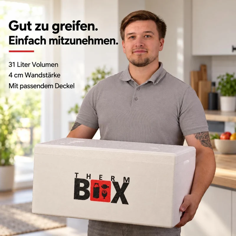 THERM BOX Modularbox 14L bis 43L Erweiterbar Verschiedene Grössen Styroporbox Kühlbox Warmhaltebox W