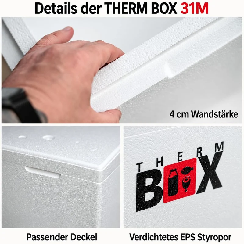 THERM BOX Modularbox 14L bis 43L Erweiterbar Verschiedene Grössen Styroporbox Kühlbox Warmhaltebox W