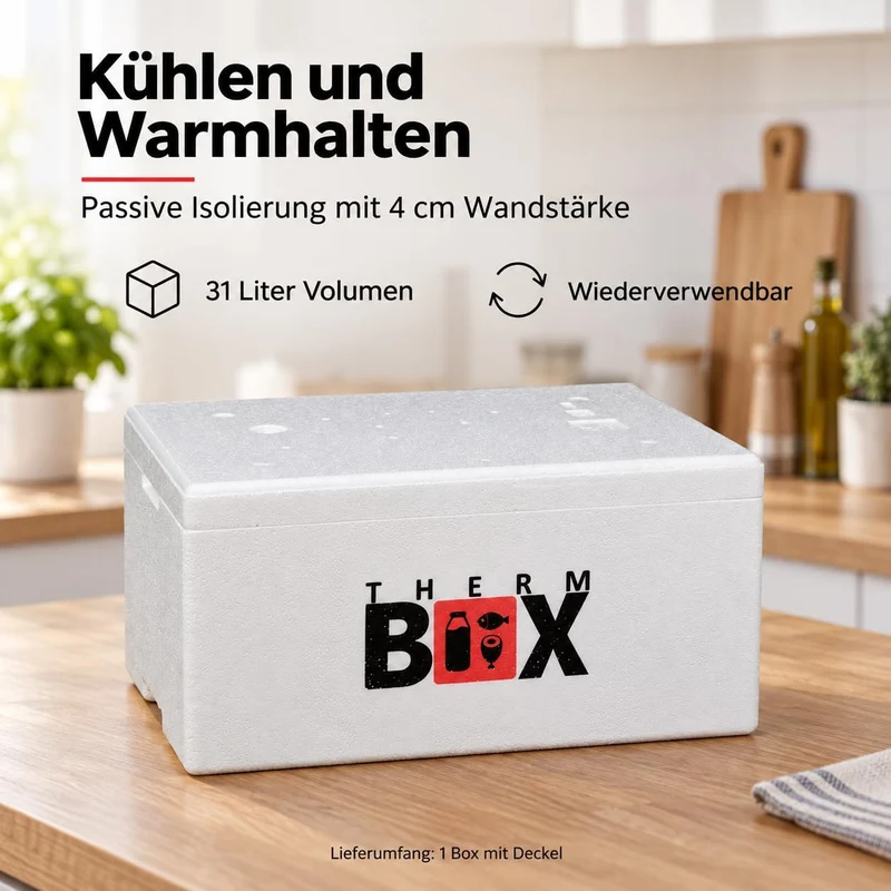 THERM BOX Modularbox 14L bis 43L Erweiterbar Verschiedene Grössen Styroporbox Kühlbox Warmhaltebox W