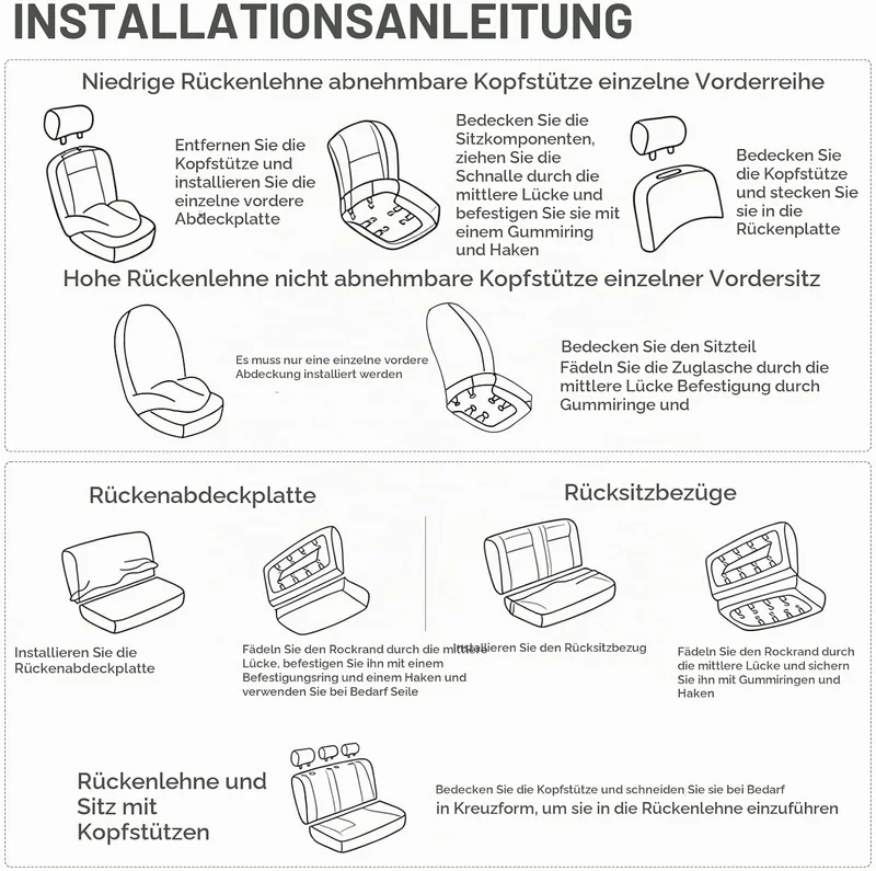 Bocguy Universal Autositzbezüge Set, 5-Sitze Schonbezüge für Autositze | Universal Schonbezüge für A